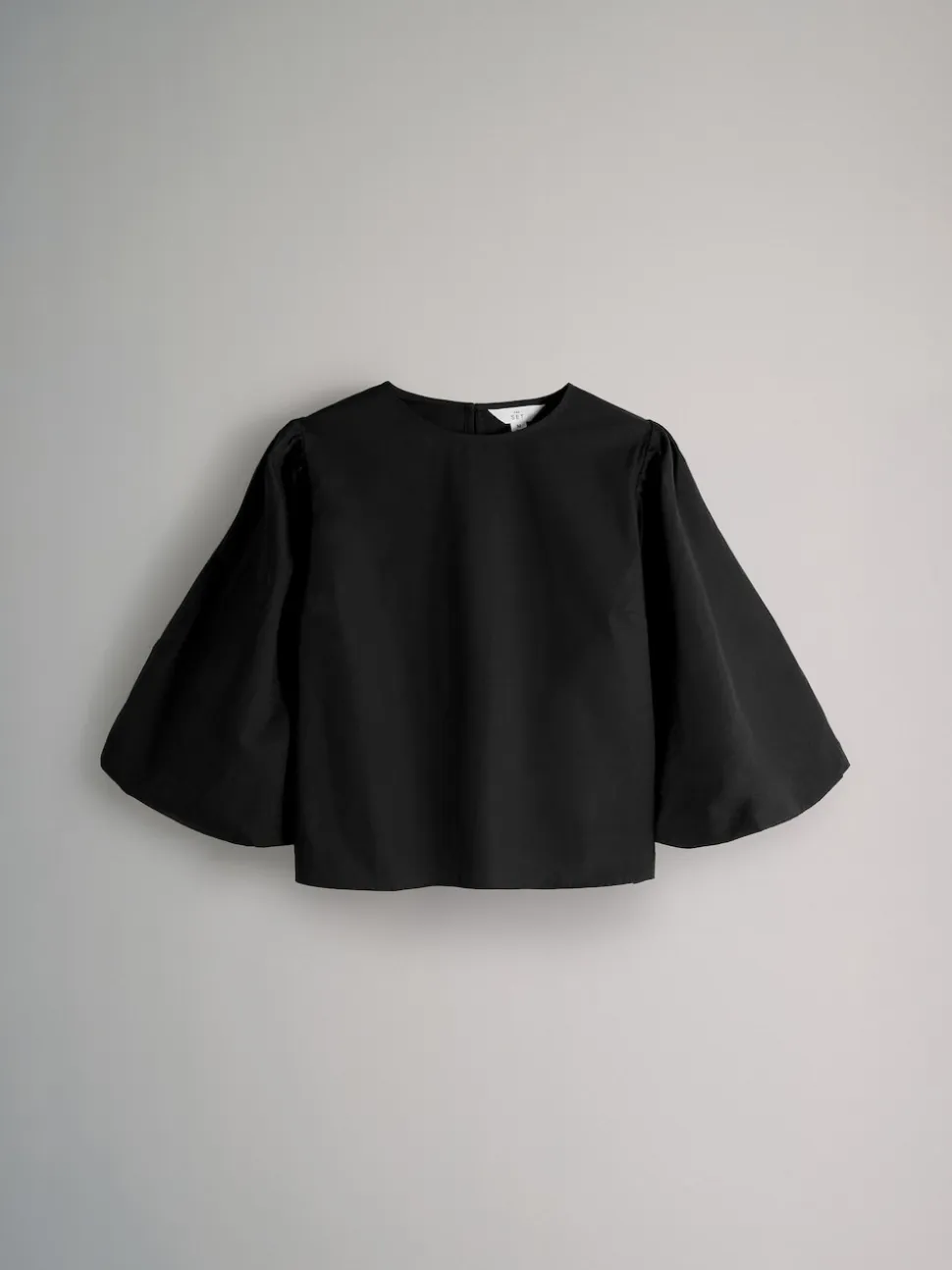 The Set Black/White Pinstripe Puff Sleeve Poplin Blouse 2 Pack