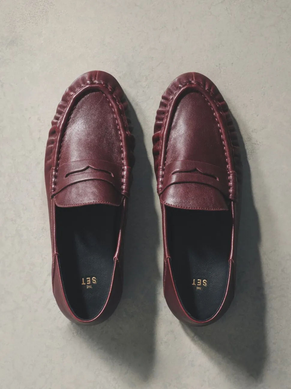 The Set Burgundy Red Premium Suede Loafers
