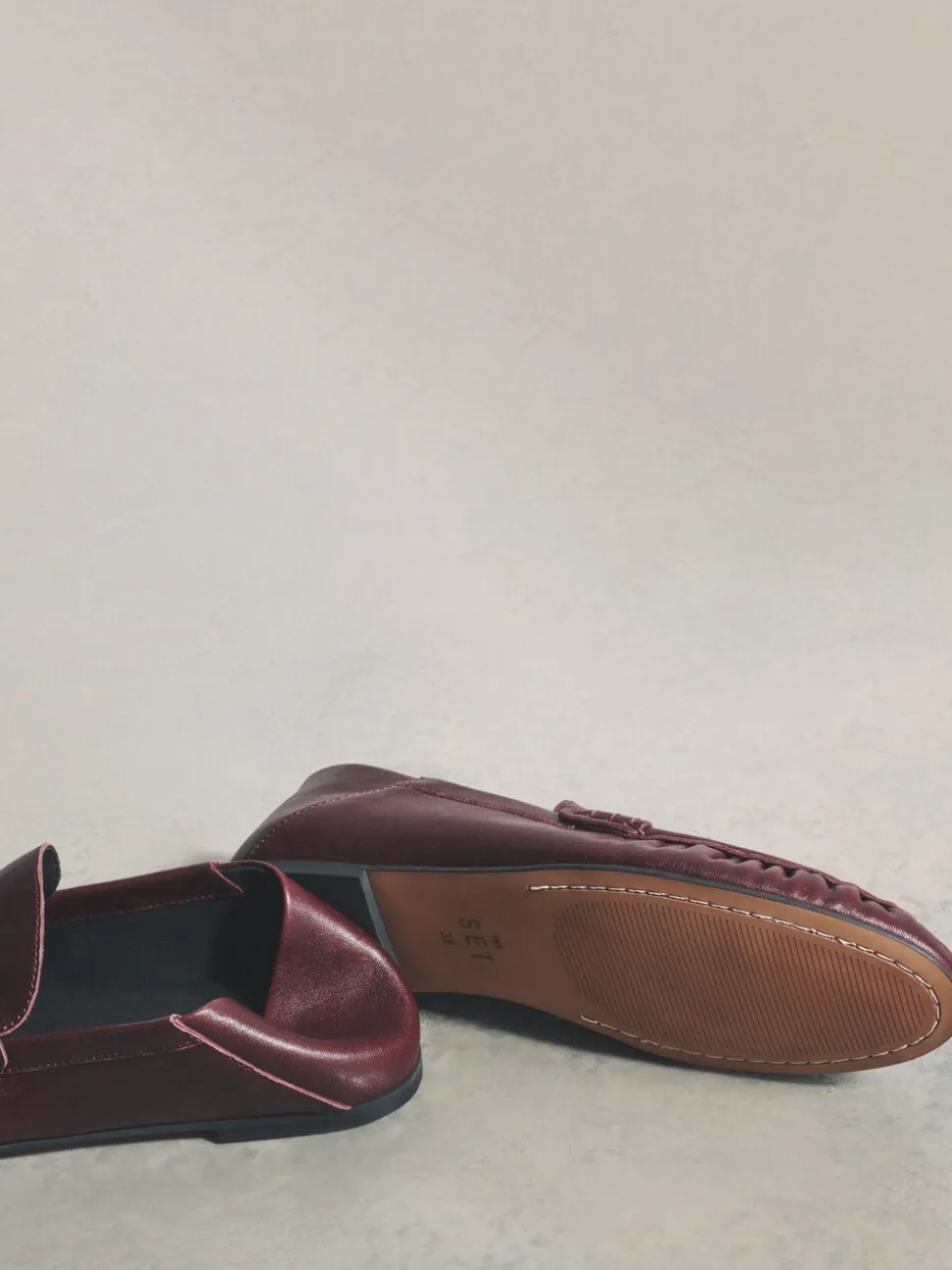 The Set Burgundy Red Premium Suede Loafers