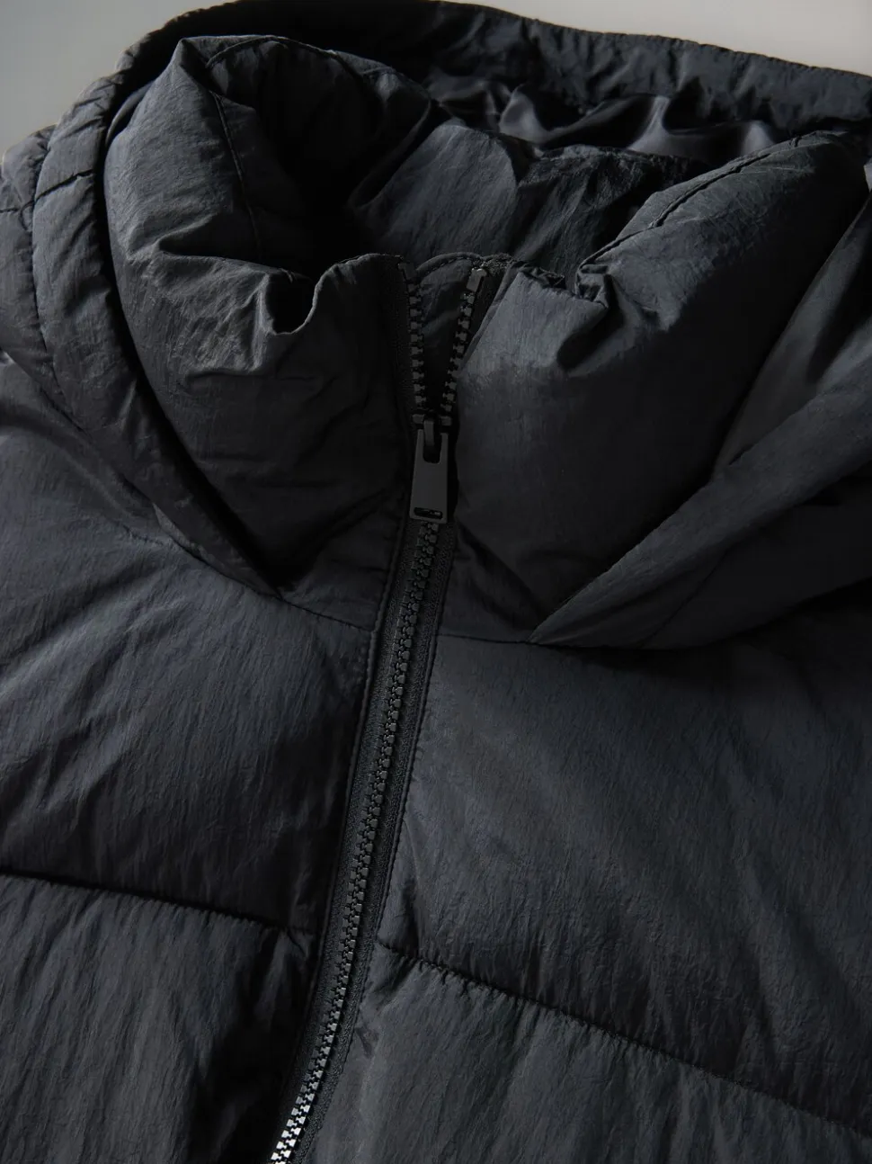 The Set Hooded Longline Padded Midi Coat Black