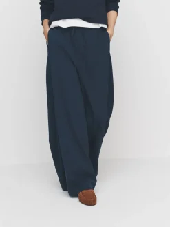 The Set Khaki Green/Navy Blue Wide Leg Side Stripe Trackpants 2 Pack