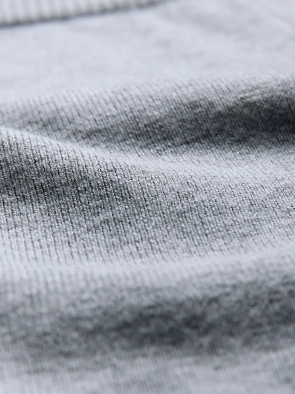 The Set Knitted Ribbed Hoodie and Wide Leg Trouser Co-ord Light Grey Marl