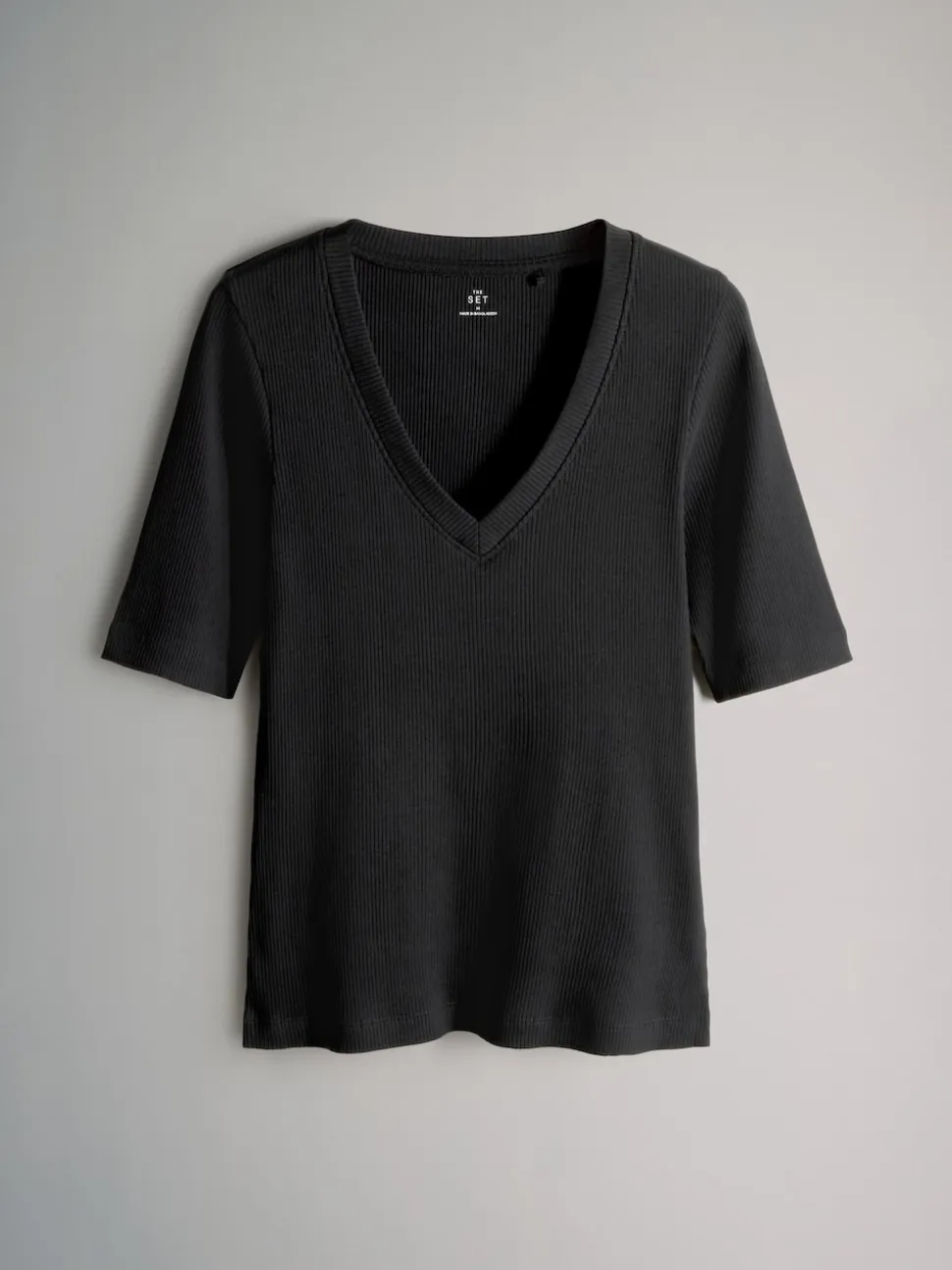 The Set Multi 5 Pack V-Neck Short Sleeve Ribbed T-Shirts