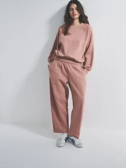 The Set Pink Oversized Raglan Sweatshirt and Barrel Leg Jogger Co-Ord Set