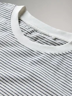 The Set Relaxed Fit 4 Pack 100% Cotton Relaxed Long Sleeve T-Shirts Light Green/Pink/White/Stripe