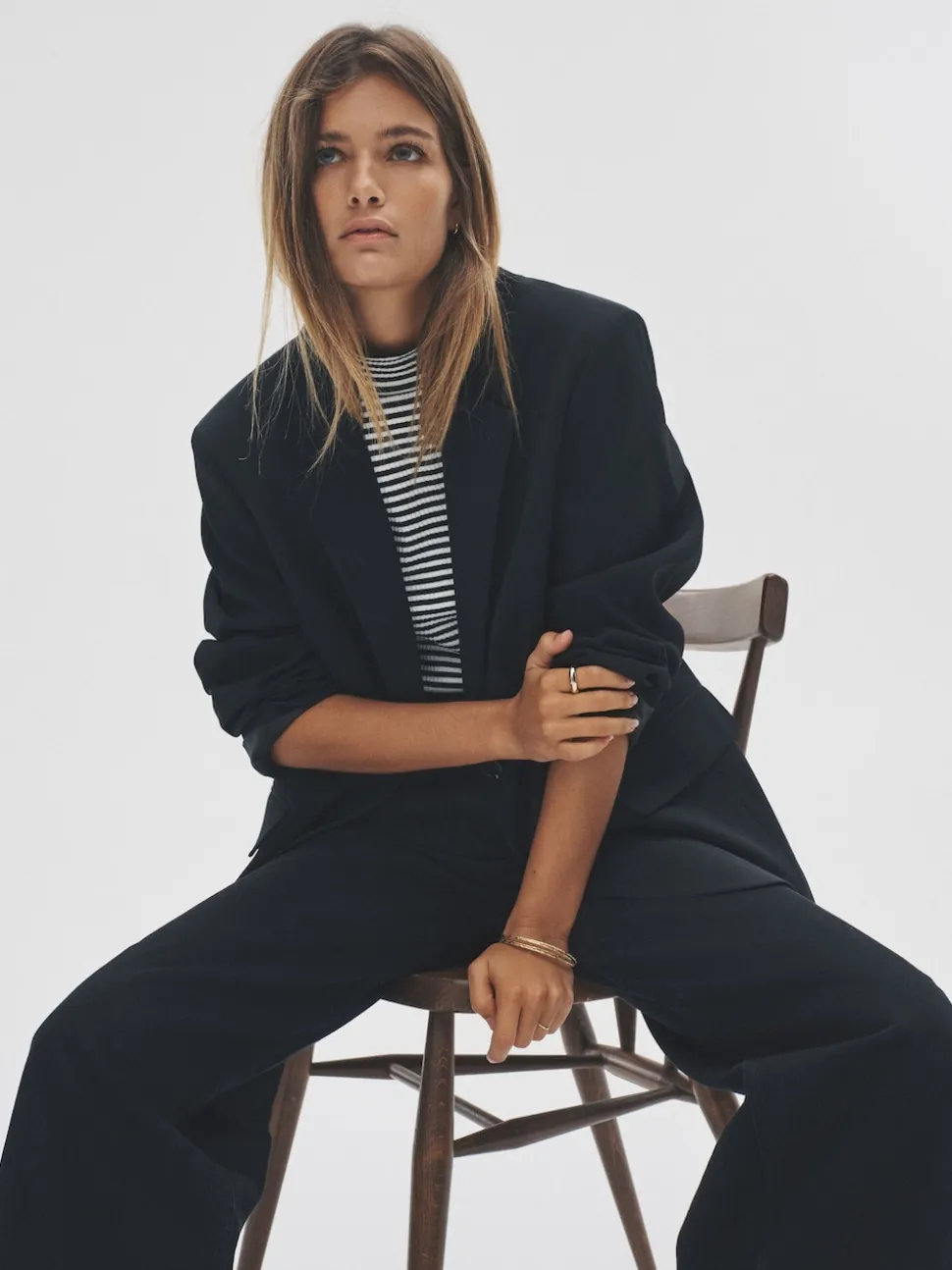 The Set Single Breasted Blazer Black
