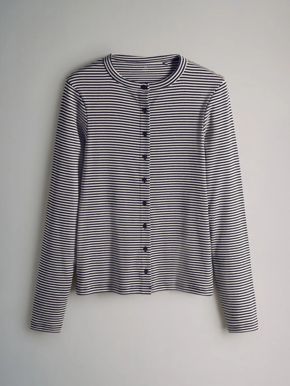 The Set Stripe 2 Pack Button Through Long Sleeve Top and Drawstring Trousers Co-Ord Set