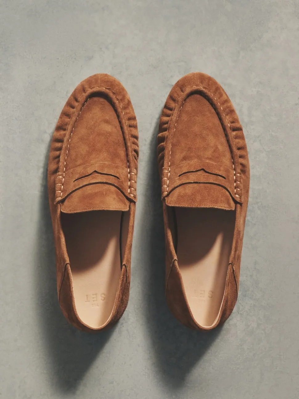 The Set Tan Brown Premium Suede Loafers