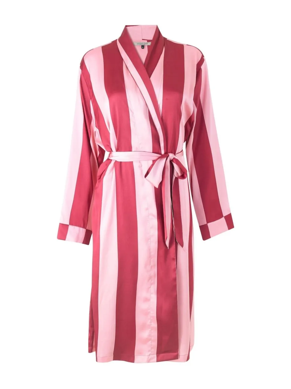 Their Nibs Pink Raspberry Stripe Satin Grandpa Robe