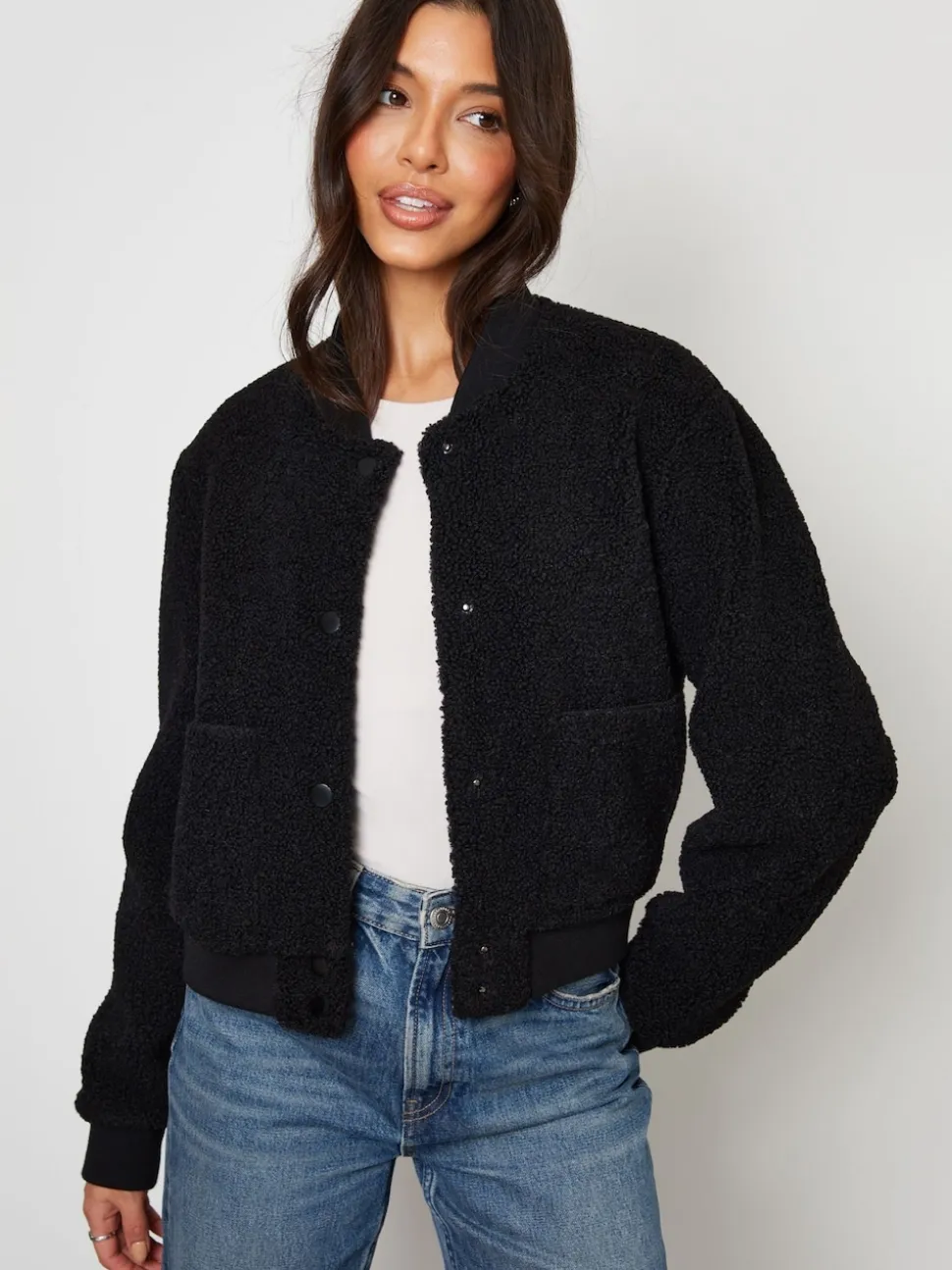 Threadbare Black Borg Bomber Jacket