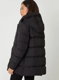Threadbare Black Curve Puffer Jacket
