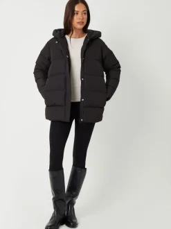 Threadbare Black Curve Puffer Jacket