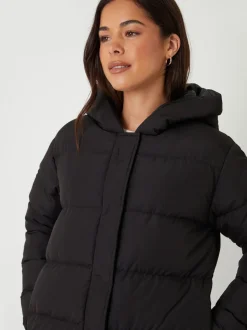 Threadbare Black Curve Puffer Jacket