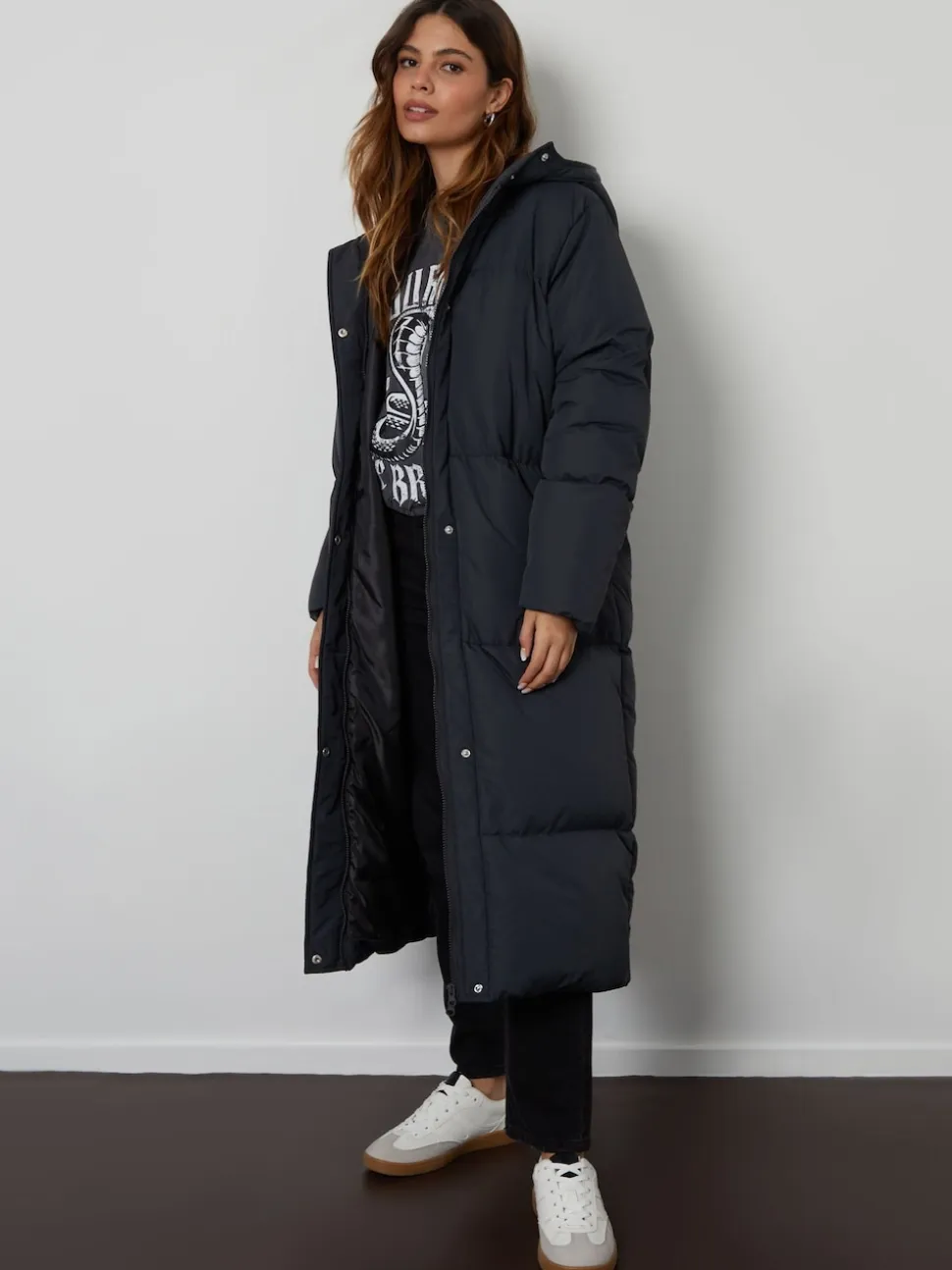 Threadbare Black Maxi Puffer Jacket
