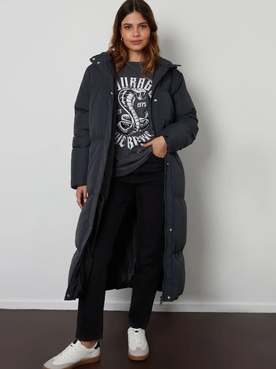 Threadbare Black Maxi Puffer Jacket