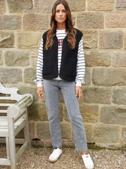 Threadbare Black Reversible Borg Gilet