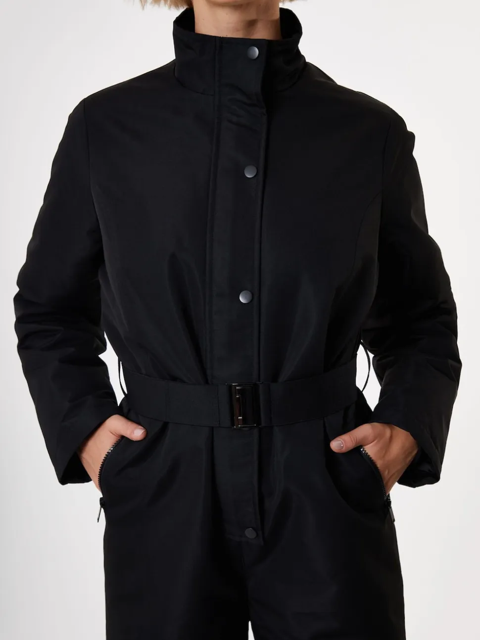 Threadbare Black Ski Jumpsuit