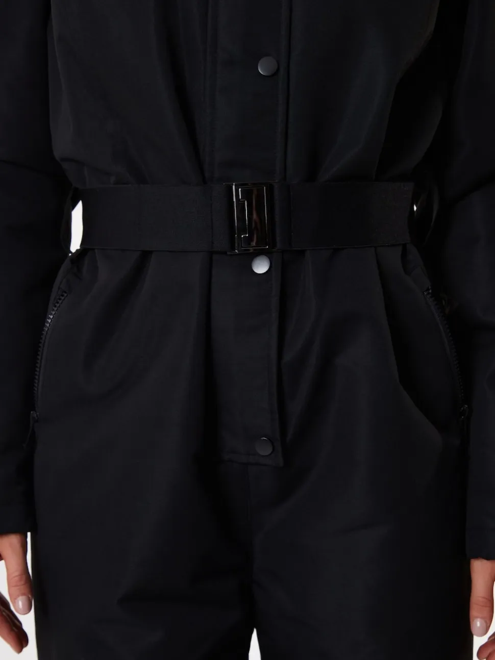 Threadbare Black Ski Jumpsuit