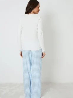 Threadbare Blue Cotton Long Sleeve Pyjamas Set