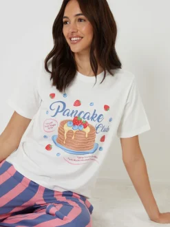 Threadbare Blue Graphic Print Short Sleeve Pyjamas Set