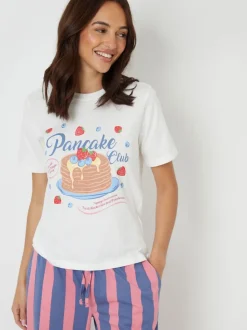Threadbare Blue Graphic Print Short Sleeve Pyjamas Set