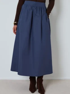 Threadbare Blue Midi Skirt with Pockets