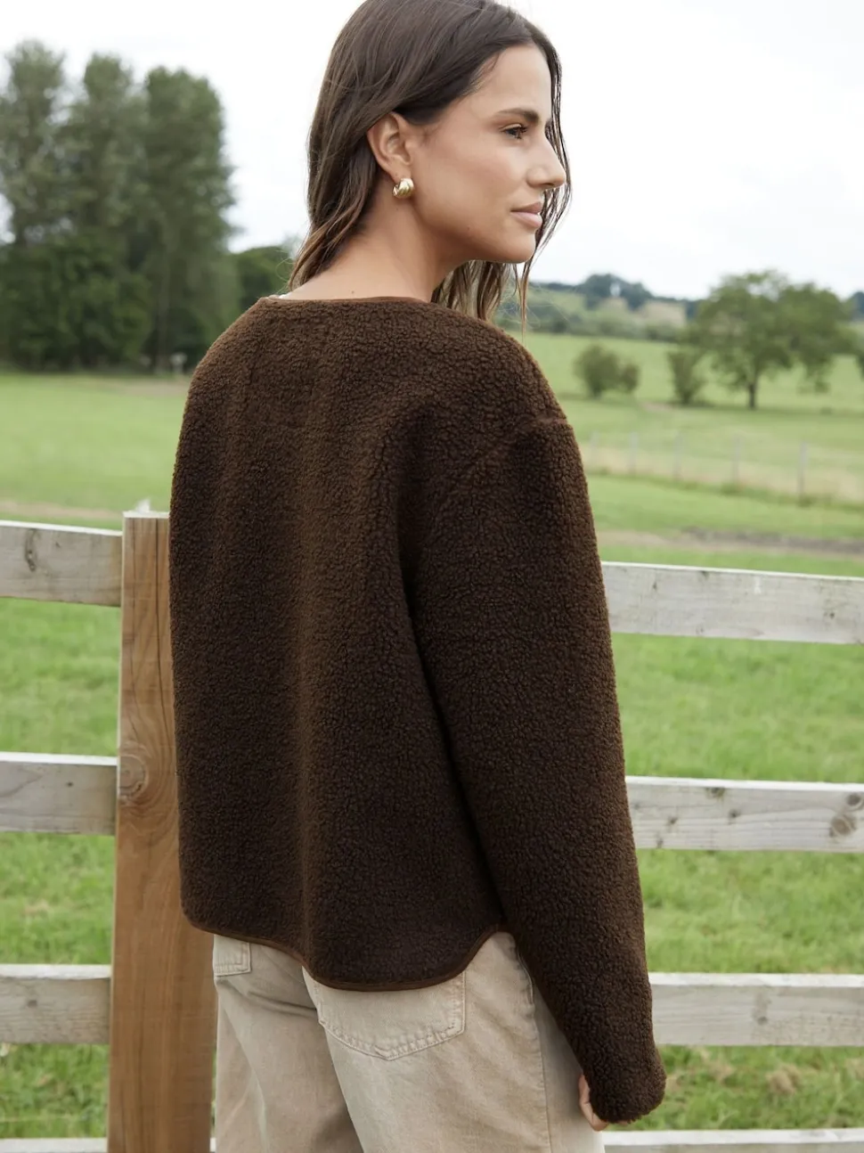 Threadbare Brown Borg Fleece Toggle Jacket
