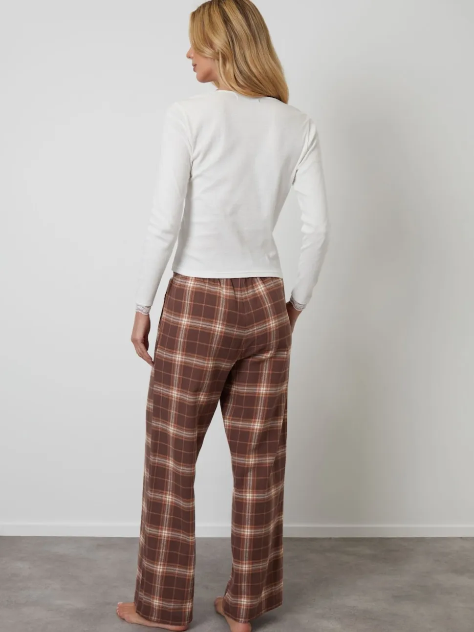 Threadbare Brown Cotton Long Sleeve Pyjamas Set