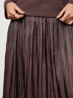 Threadbare Brown 2-In-1 Relaxed Ribbed Sweatshirt Midi Dress