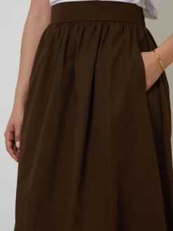 Threadbare Brown Midi Skirt with Pockets