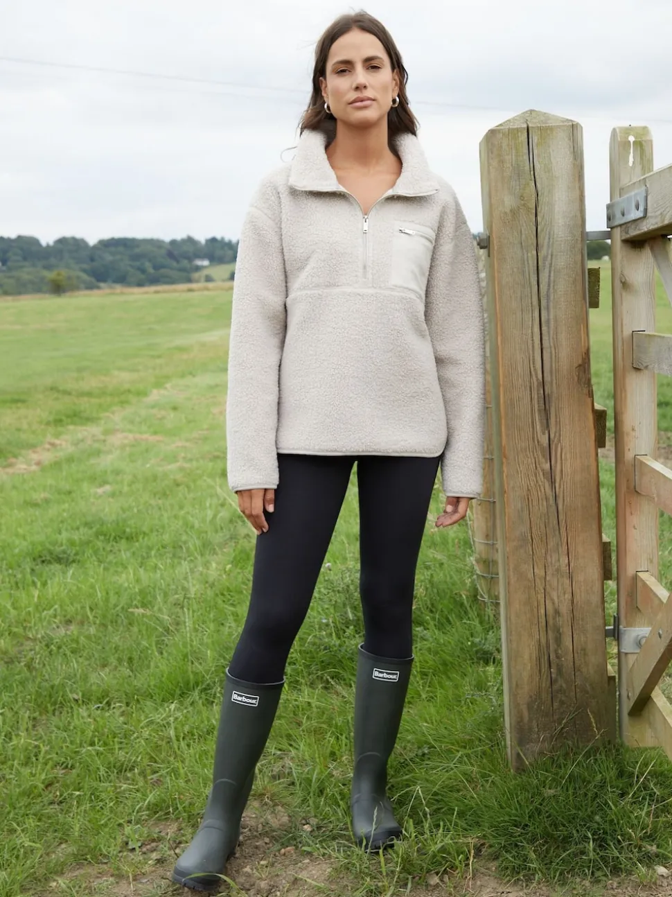 Threadbare Mushroom Half Zip Borg Fleece