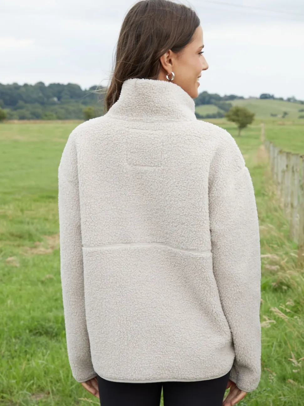 Threadbare Mushroom Half Zip Borg Fleece