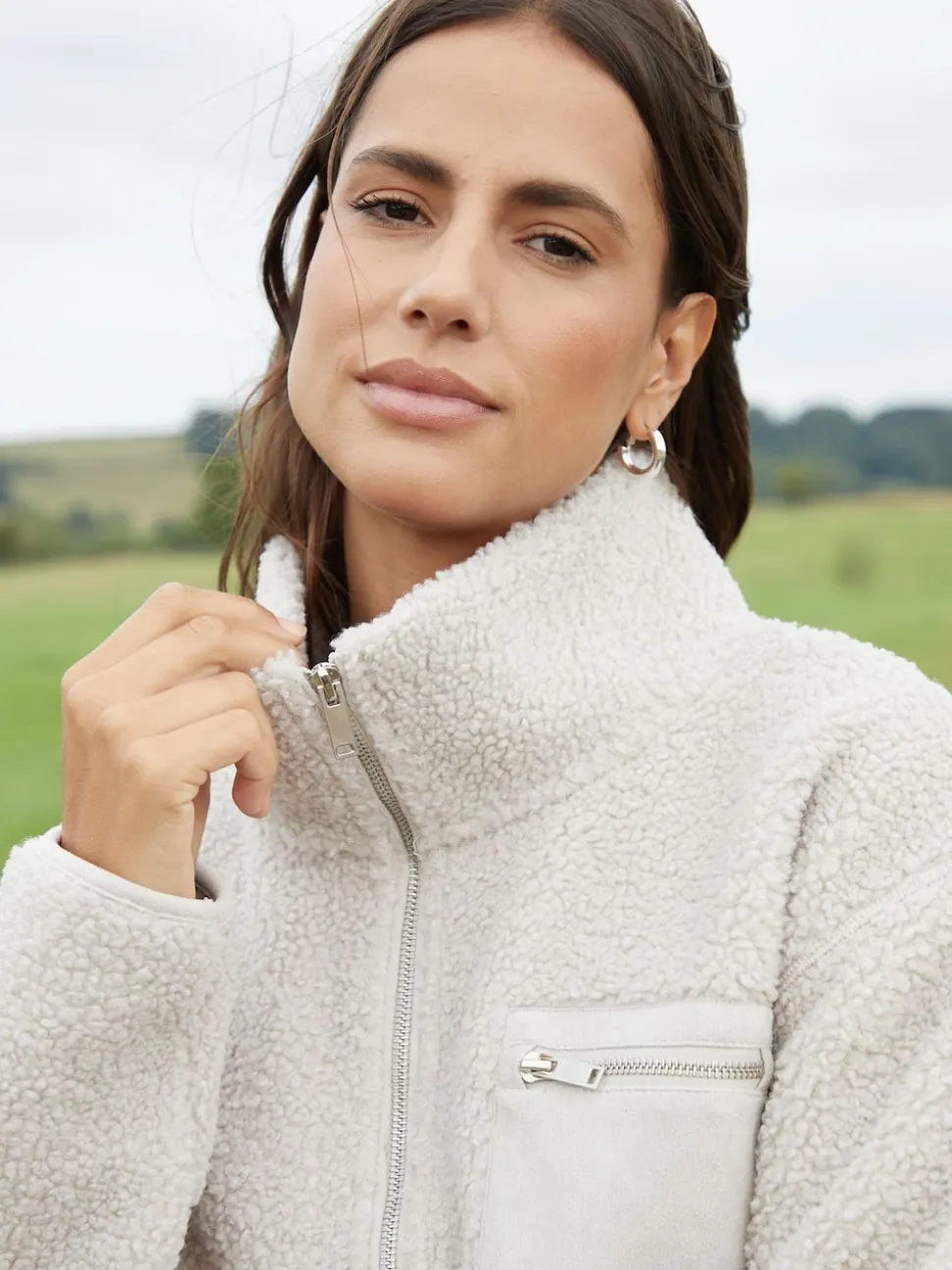 Threadbare Mushroom Half Zip Borg Fleece