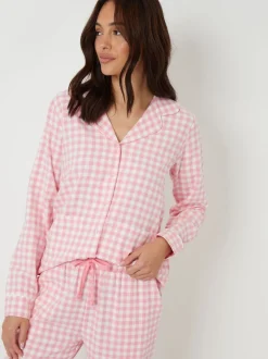 Threadbare Pink Check Long Sleeve Pyjamas Set
