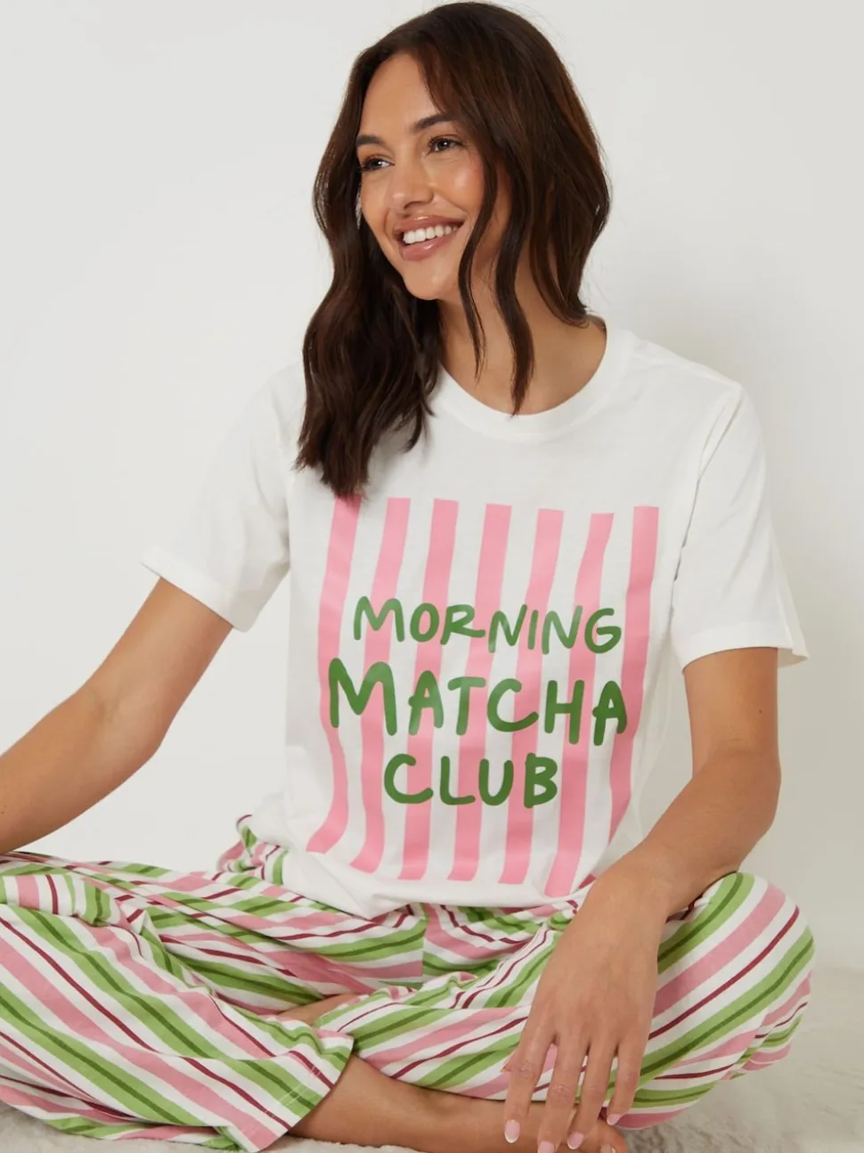 Threadbare Pink Graphic Print Short Sleeve Pyjamas Set