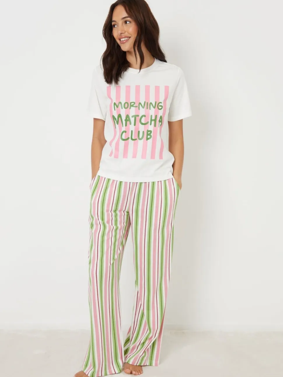 Threadbare Pink Graphic Print Short Sleeve Pyjamas Set