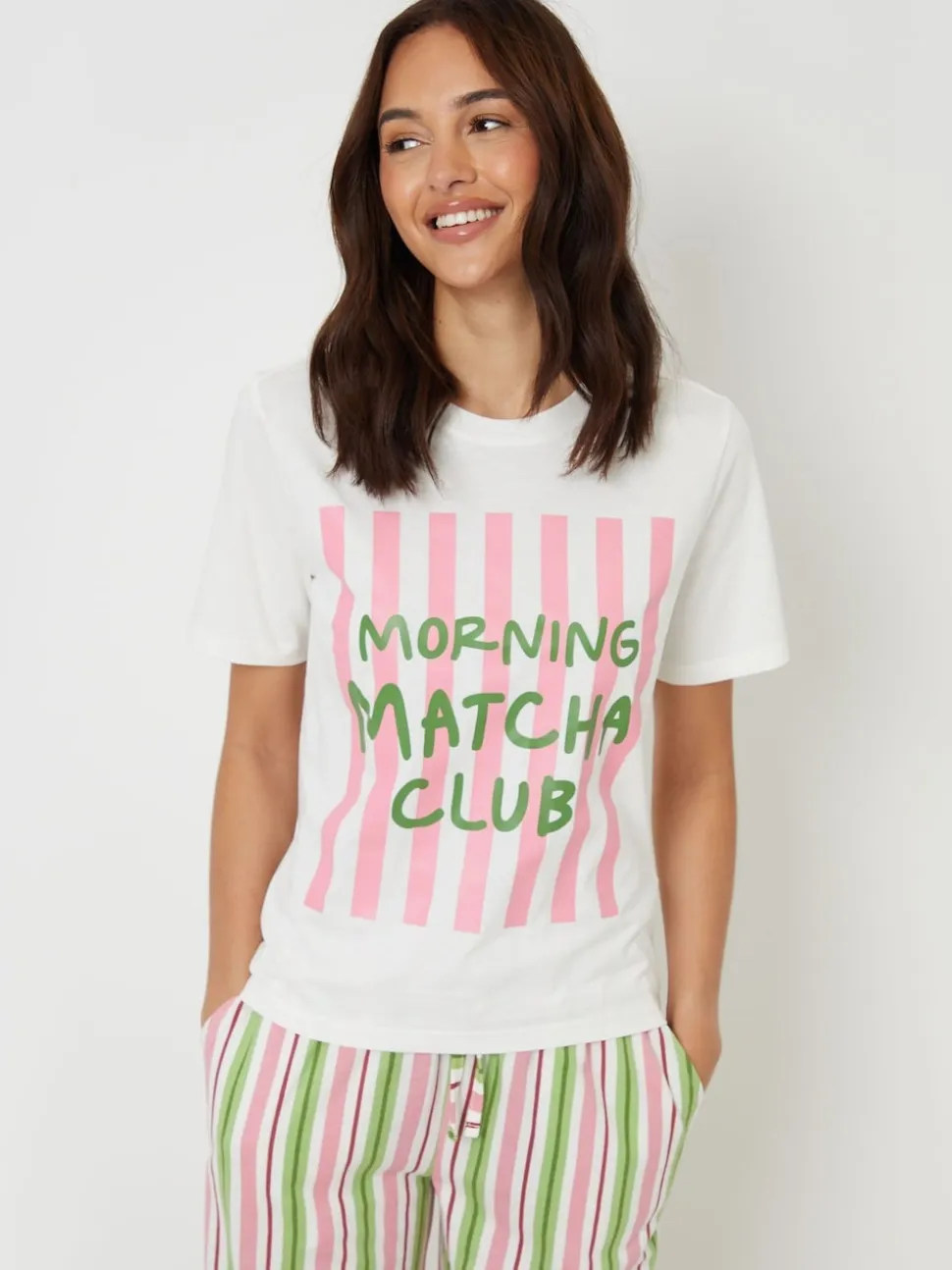 Threadbare Pink Graphic Print Short Sleeve Pyjamas Set