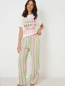 Threadbare Pink Graphic Print Short Sleeve Pyjamas Set