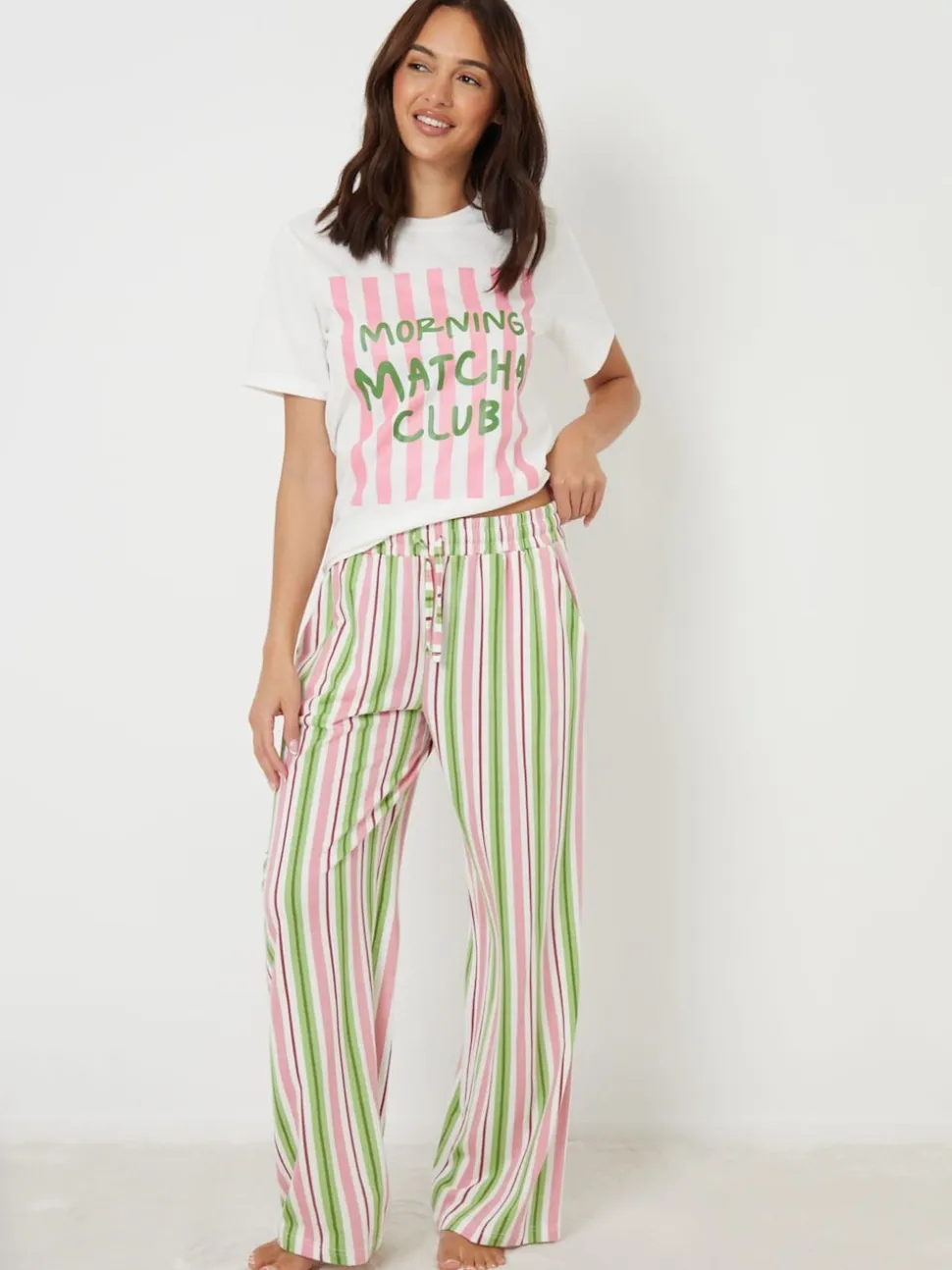 Threadbare Pink Graphic Print Short Sleeve Pyjamas Set
