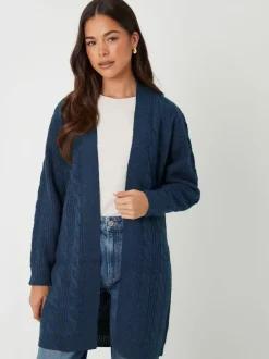 Threadbare Sky Blue Cable Knit Cardigan