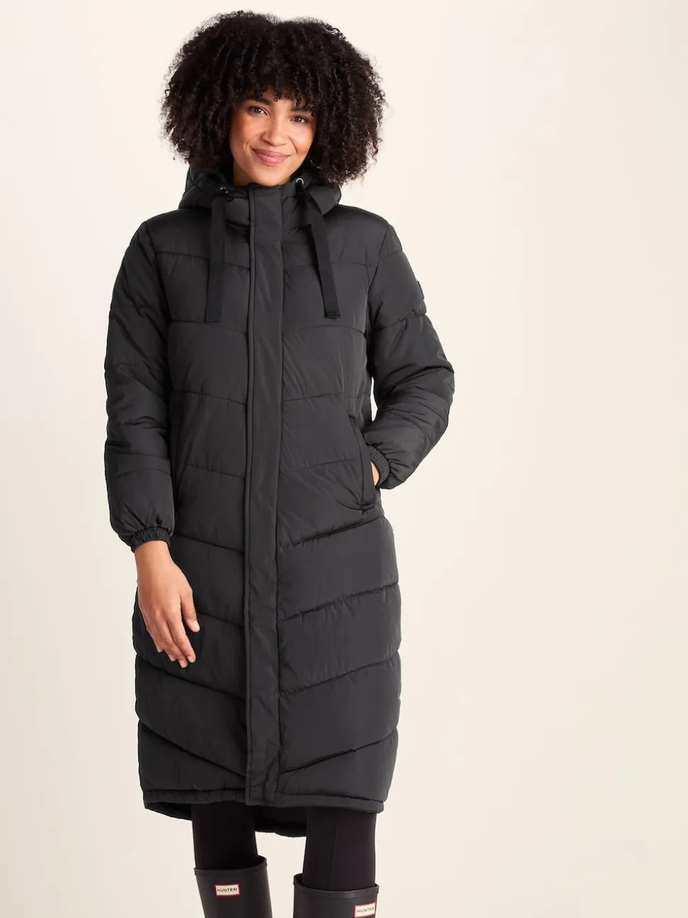 Tog 24 Black Raleigh Thermal Padded Hooded Long Coat