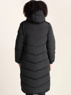 Tog 24 Black Raleigh Thermal Padded Hooded Long Coat