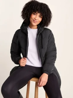 Tog 24 Black Raleigh Thermal Padded Hooded Long Coat