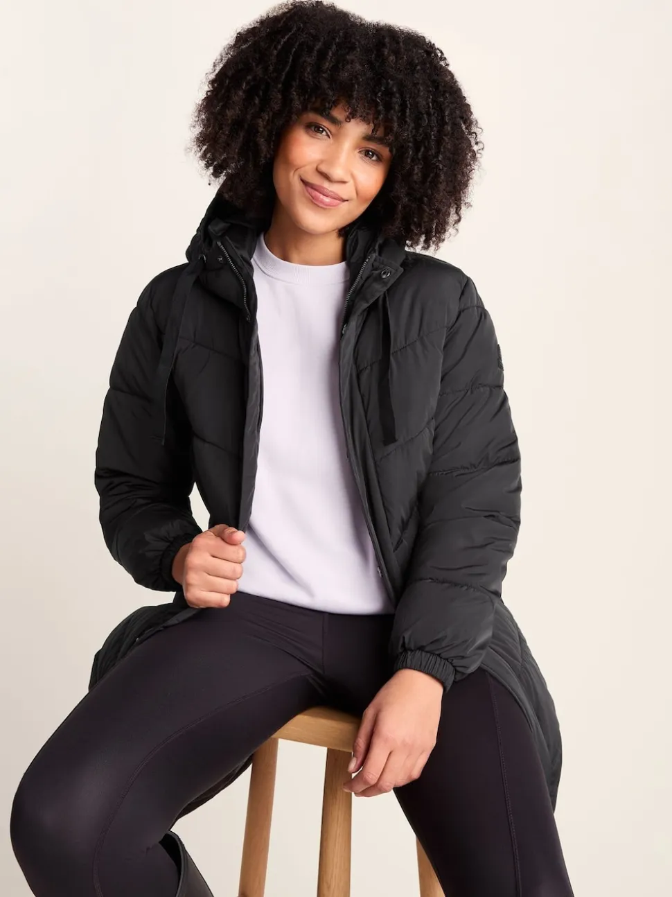 Tog 24 Black Raleigh Thermal Padded Hooded Long Coat