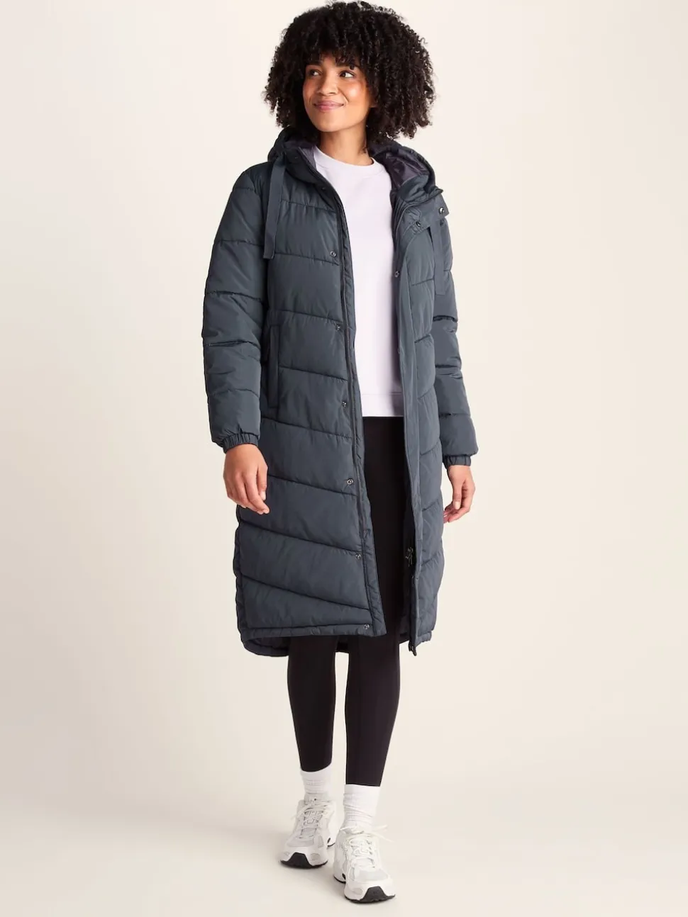 Tog 24 Blue Raleigh Thermal Padded Hooded Long Coat