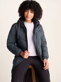 Tog 24 Blue Raleigh Thermal Padded Hooded Long Coat
