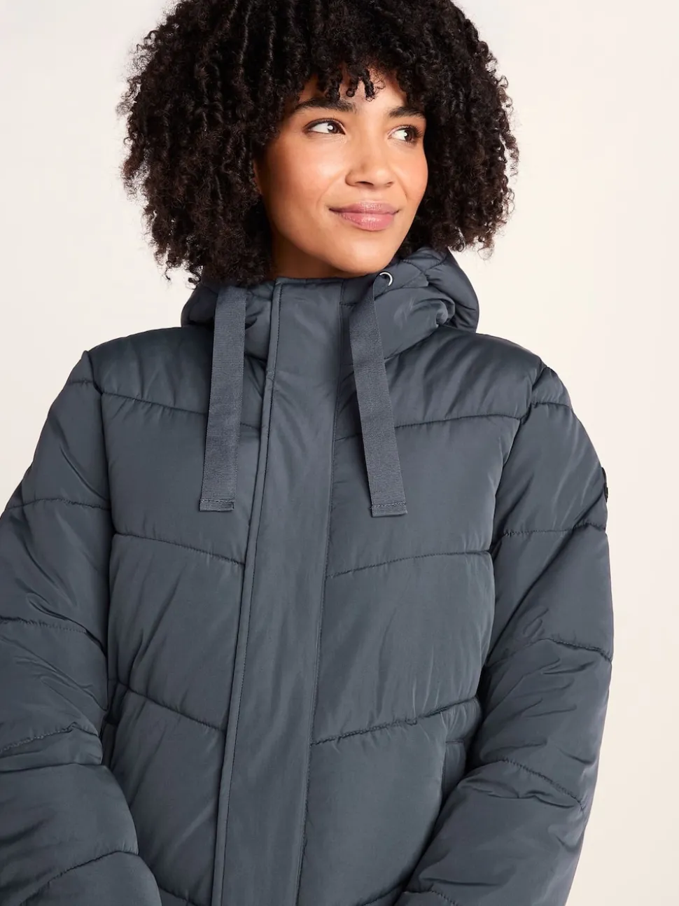 Tog 24 Blue Raleigh Thermal Padded Hooded Long Coat