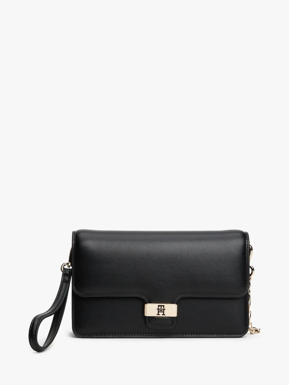 Tommy Hilfiger Black Heritage Monogram Plaque Clutch