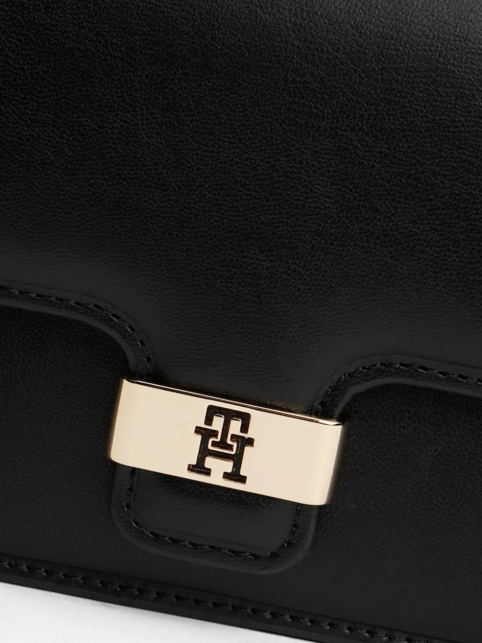 Tommy Hilfiger Black Heritage Monogram Plaque Clutch