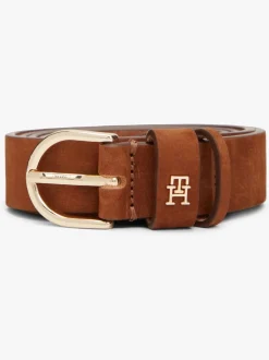 Tommy Hilfiger Brown Essential Rounded Buckle Leather Belt